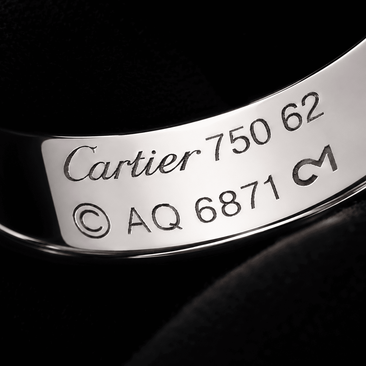 Cartier Love Ring Innengravur spätere Variante mit Cartier-Schriftzug, 750, Seriennummer