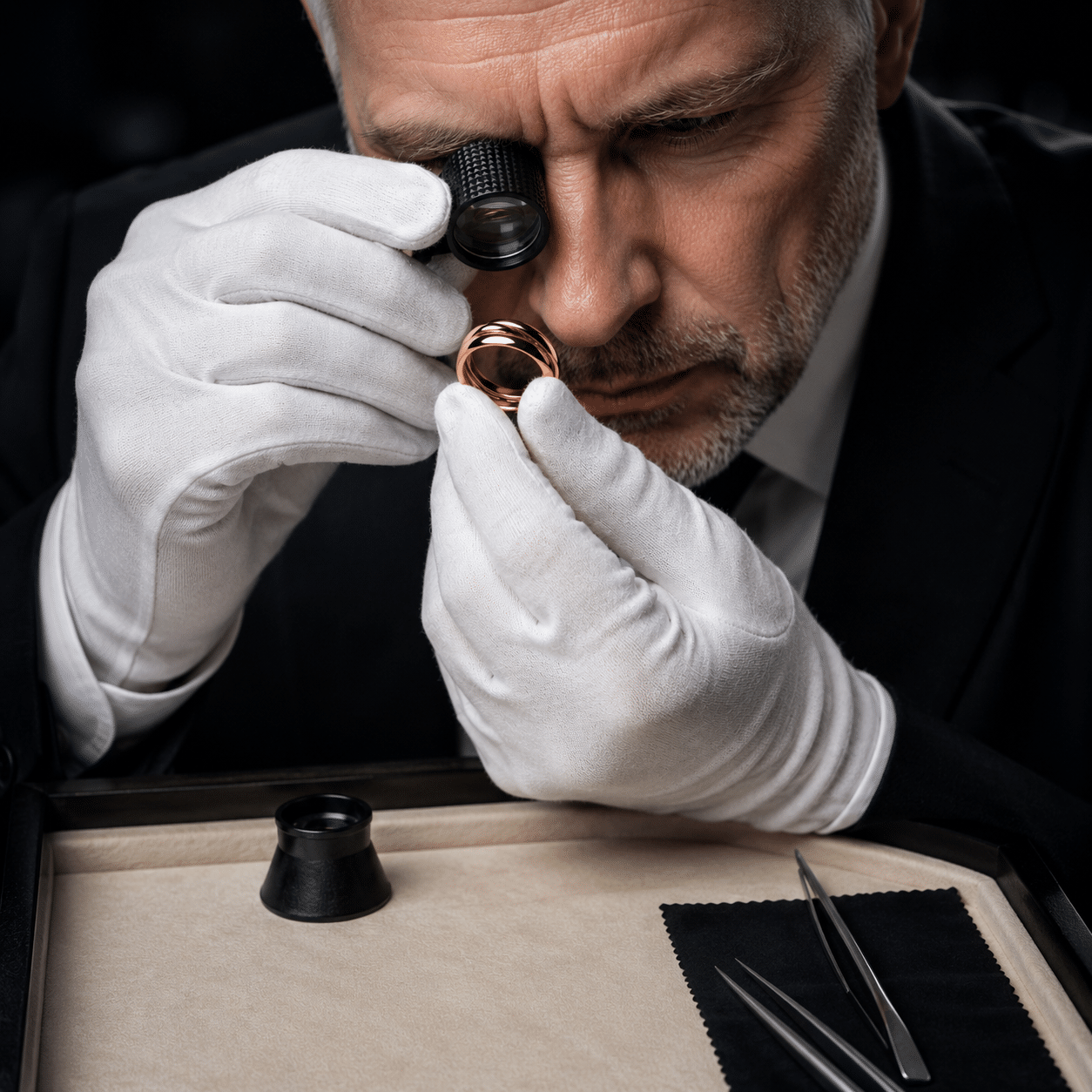 Echtheitsprüfung des gebrauchten Cartier Trinity Rings durch Experten