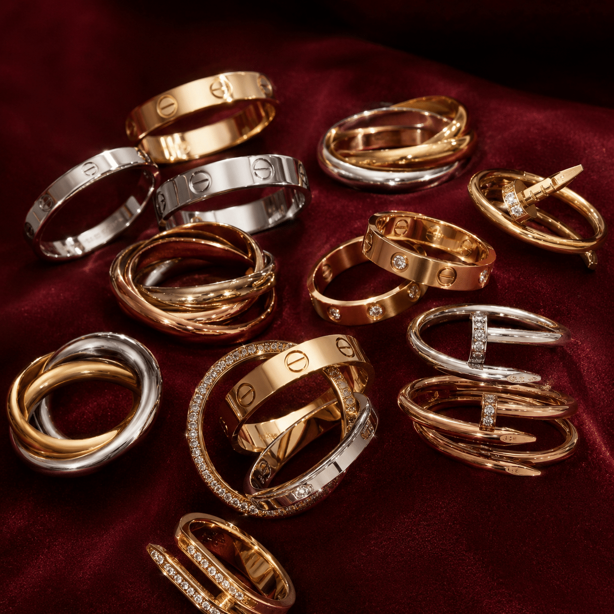 Cartier Ringe gebraucht – Love und Trinity Ringe in Gold und Weißgold bei Boutique 75