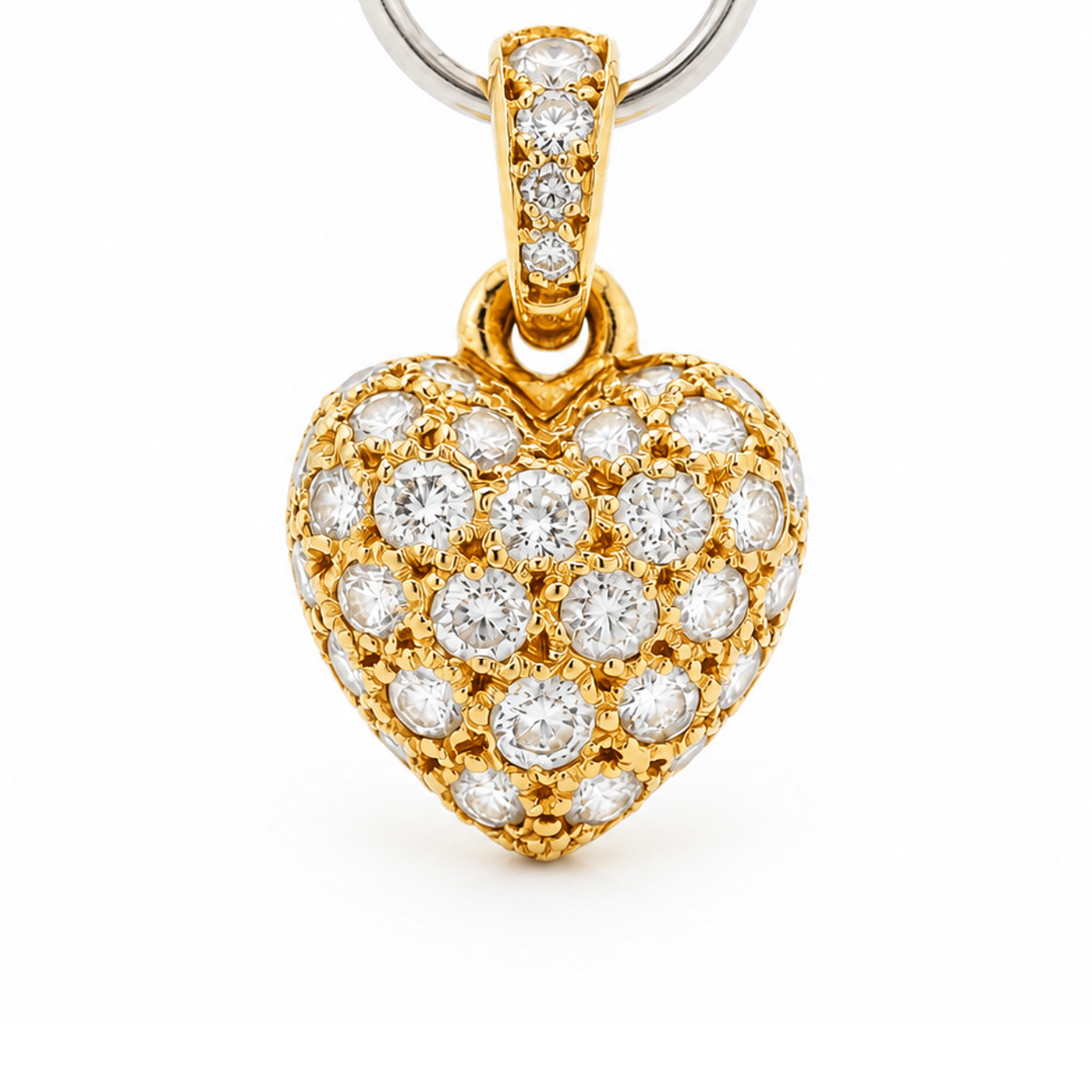 Cartier Herz Pavé Anhänger Gelbgold 750 Diamanten