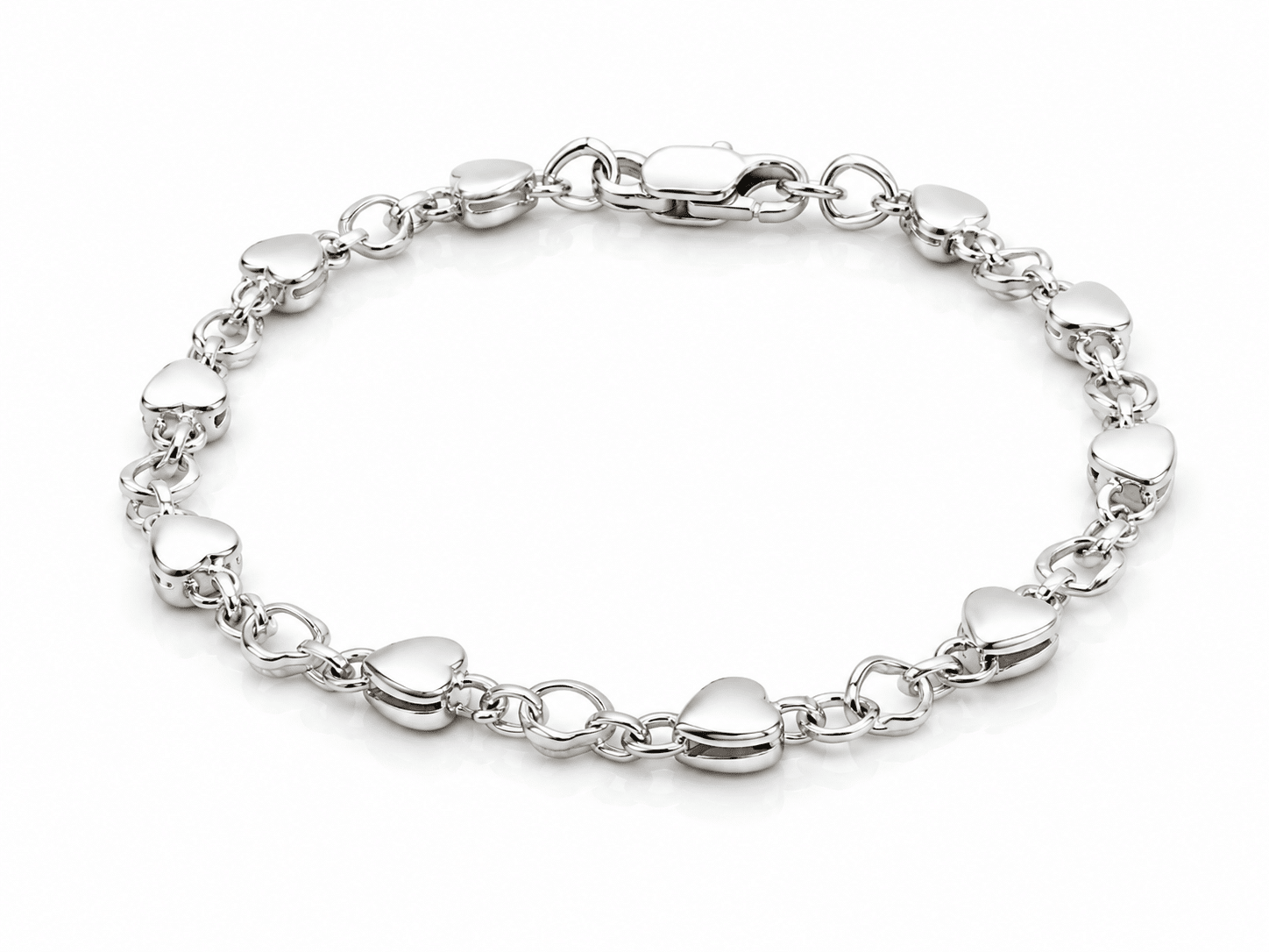 Tiffany & Co. Vintage Herz Armband aus Silber 925 mit Herzgliedern, 17 cm