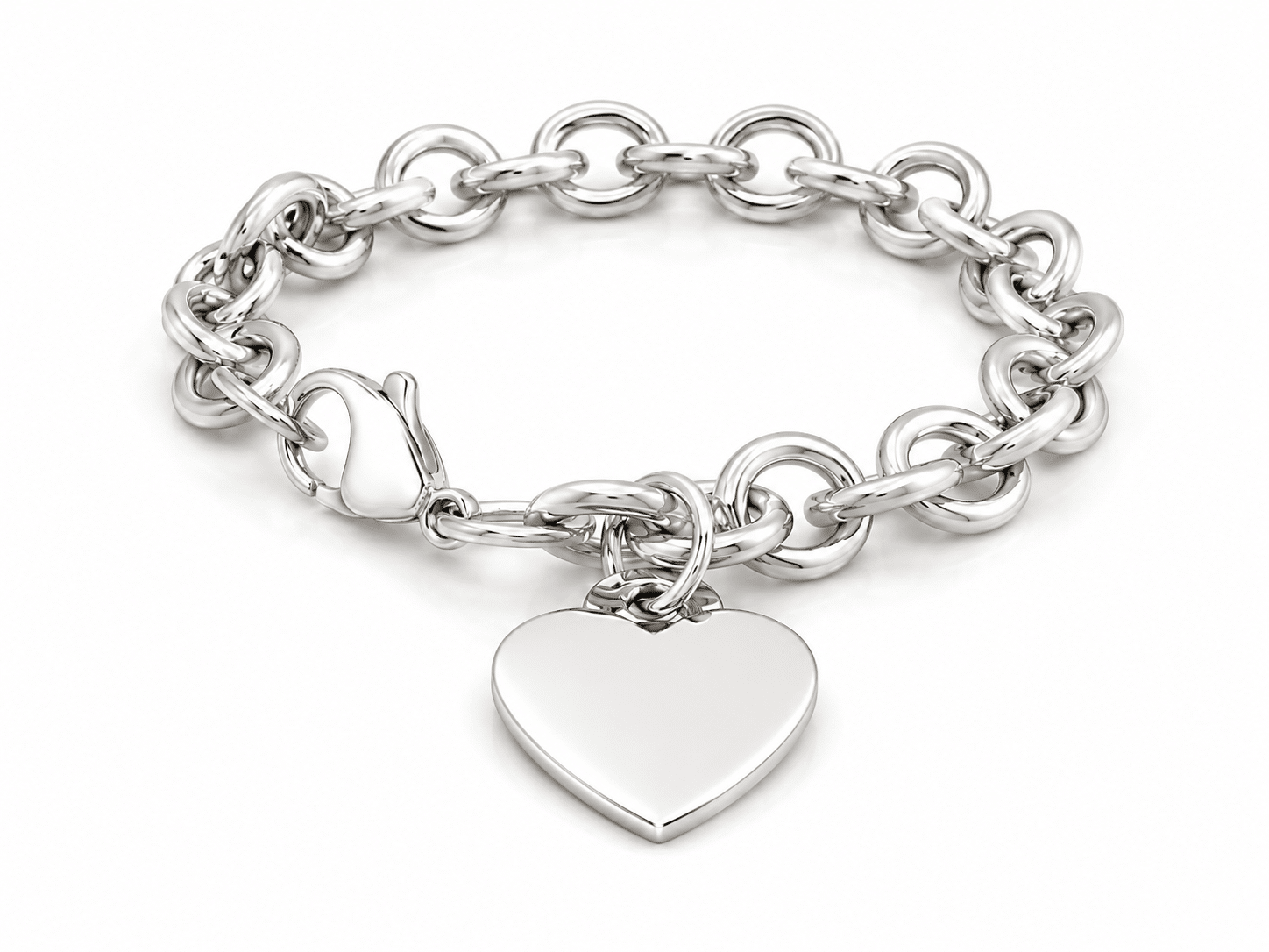 Tiffany & Co. Heart Tag Armband aus Silber 925 mit Herzplättchen, 17 cm