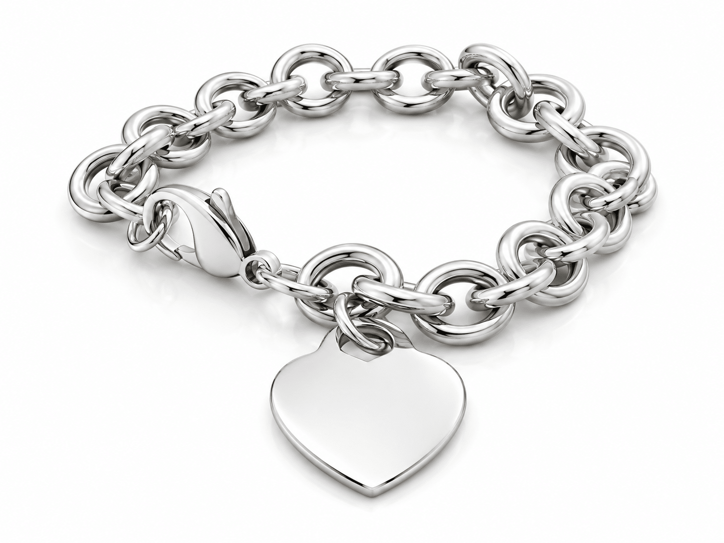 Tiffany & Co. Heart Tag Armband aus Silber 925 mit gravierbarem Herzplättchen, 18 cm