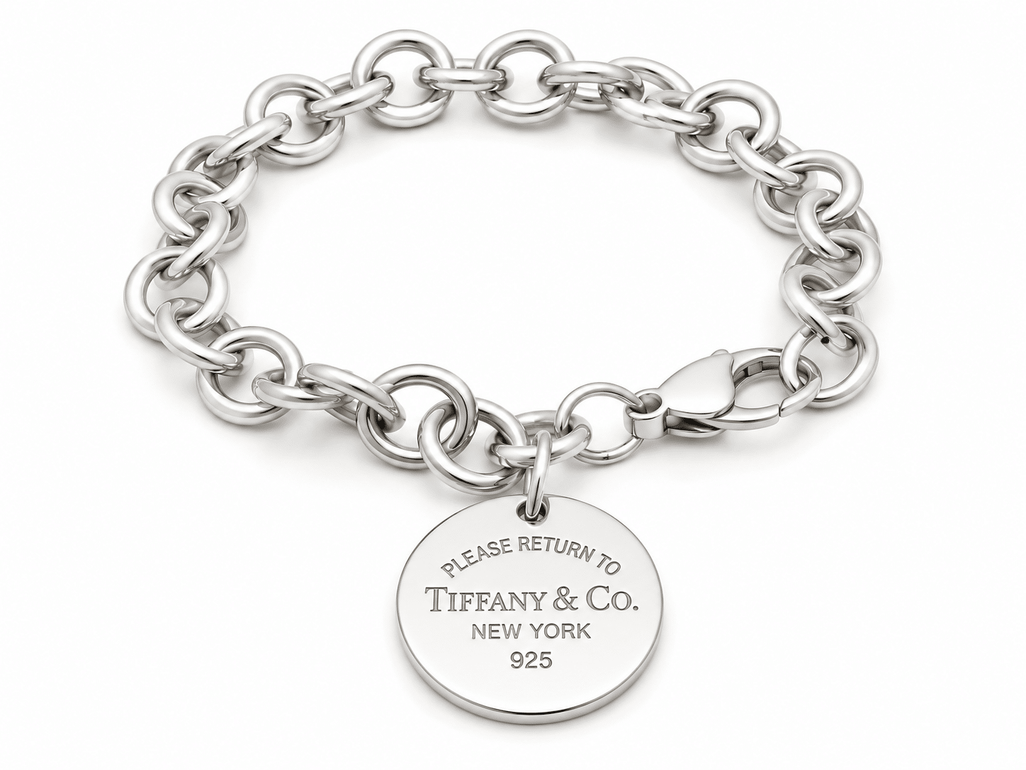 Return to Tiffany Armband aus Silber 925 mit rundem Anhänger, 18,5 cm