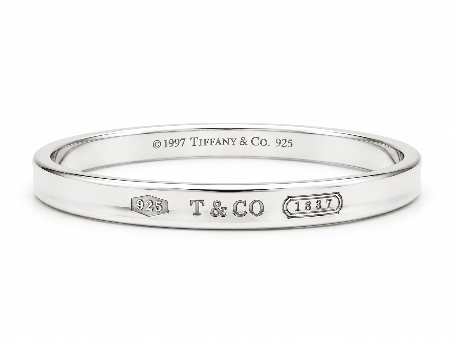 Tiffany & Co. 1837 Armreif aus Silber 925 mit Prägung T & CO 1837, Umfang 19,5 cm