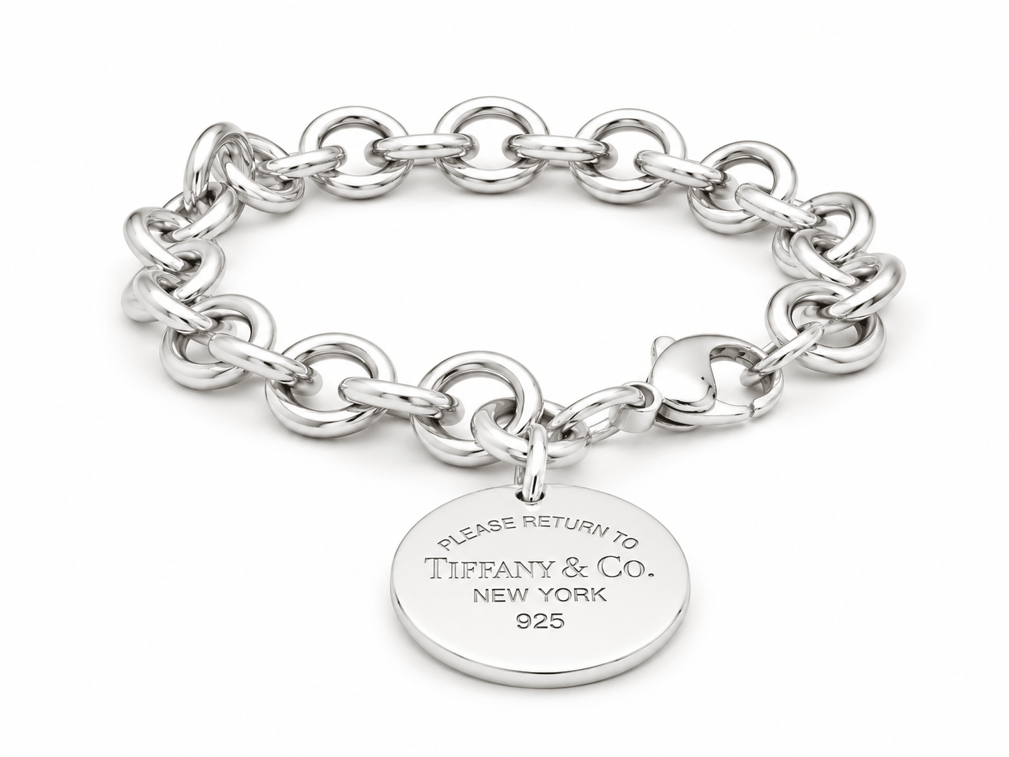 Return to Tiffany Armband aus Silber 925 mit rundem Anhänger, 18 cm, 36,8 Gramm