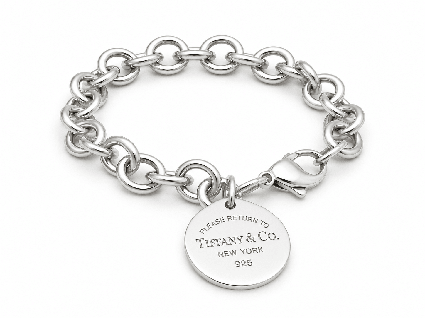 Return to Tiffany Gliederarmband aus Silber 925 mit rundem Anhänger, 18 cm