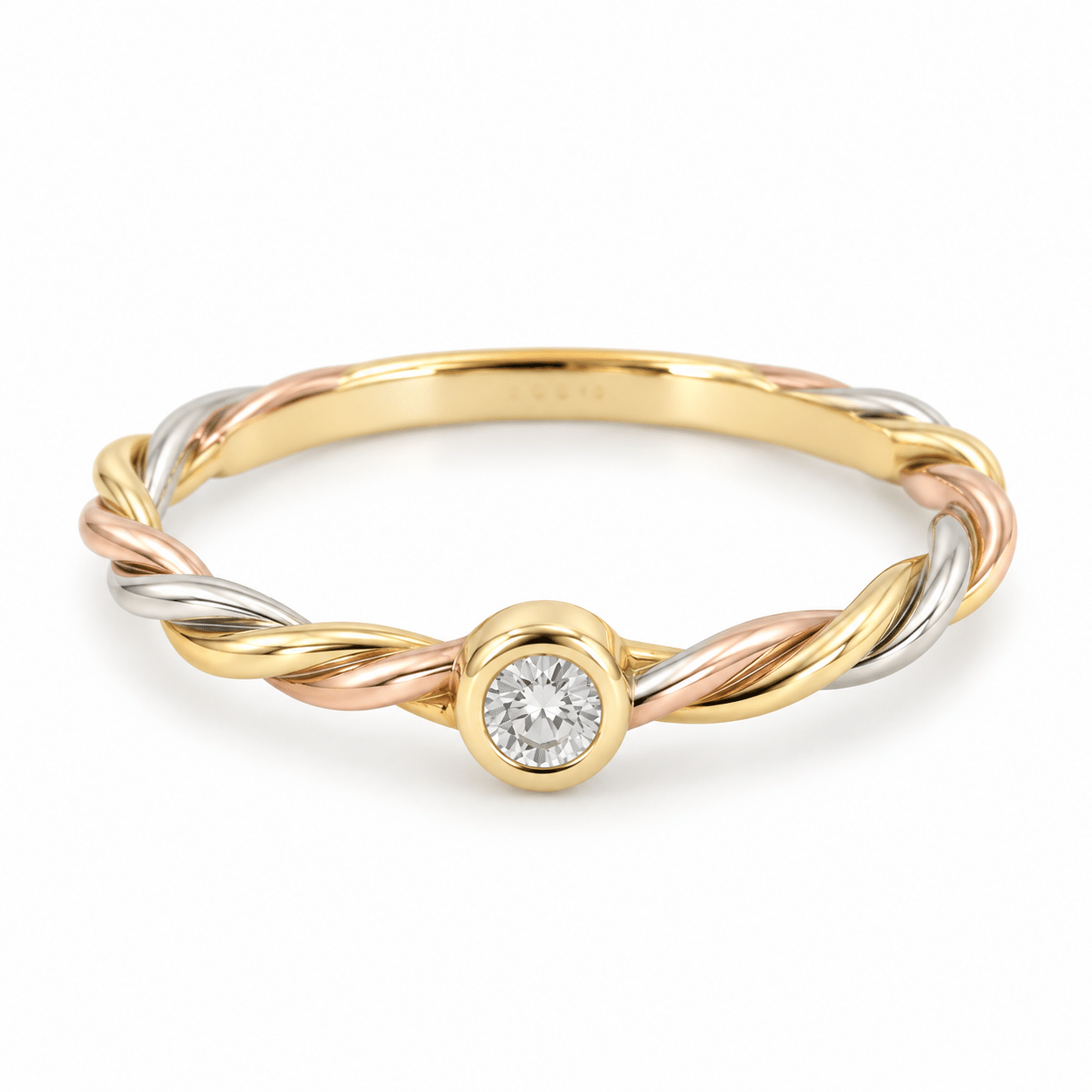 Cartier Ring Trinity Tricolor Twist Größe 50 Gelbgold, Roségold und Weißgold 750