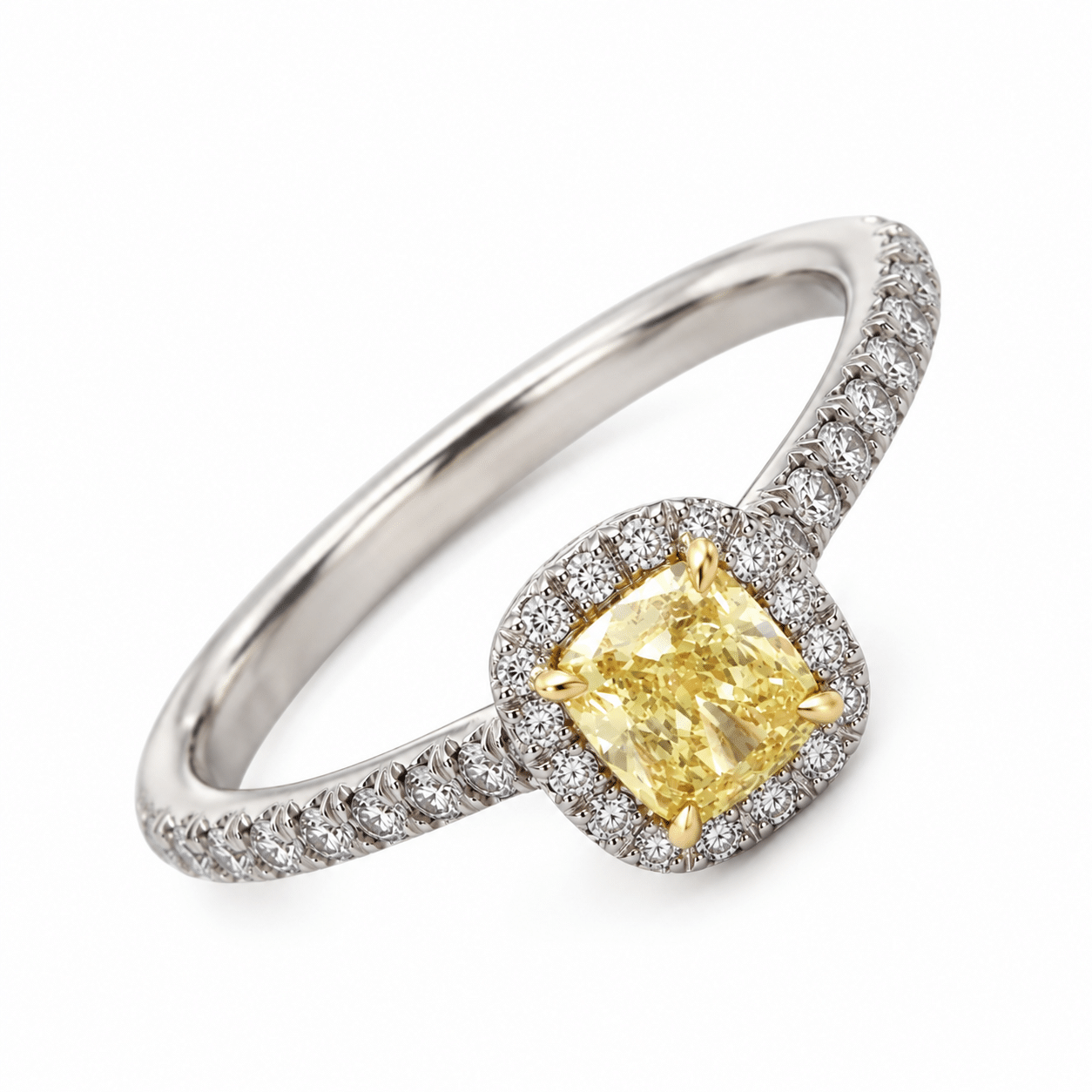 Tiffany & Co. Soleste Diamant Ring Größe 55 Platin 950 0.66 ct IF Fancy Intense Yellow