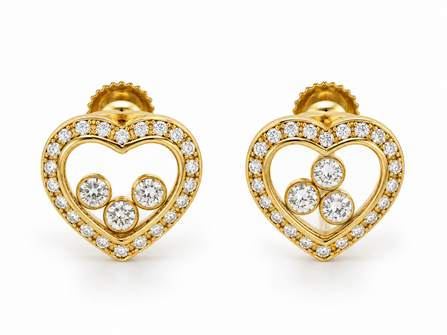 Chopard Happy Diamonds Clip-on Ohrringe Gelbgold 750 Diamanten