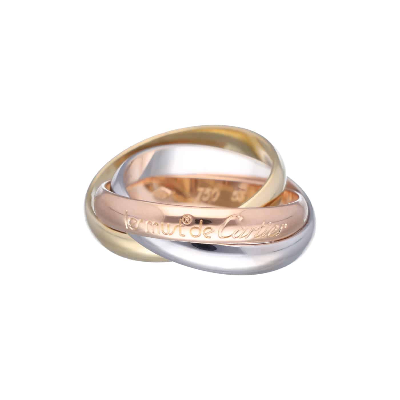 Cartier Trinity Ring Gelb-, Rosé- und Weißgold 750 Größe 53