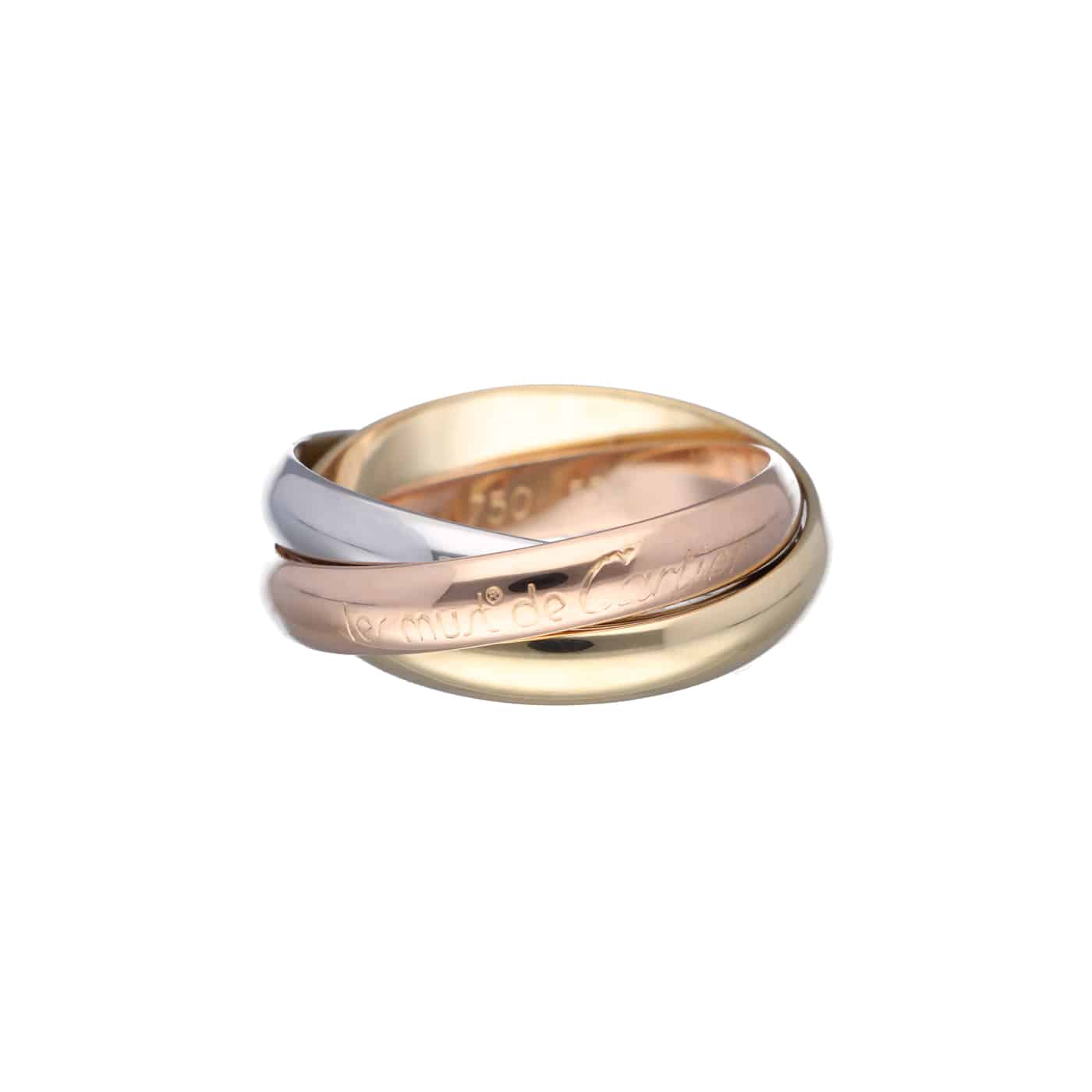 Cartier Trinity Ring Gelb-, Rosé- und Weißgold 750 Größe 55