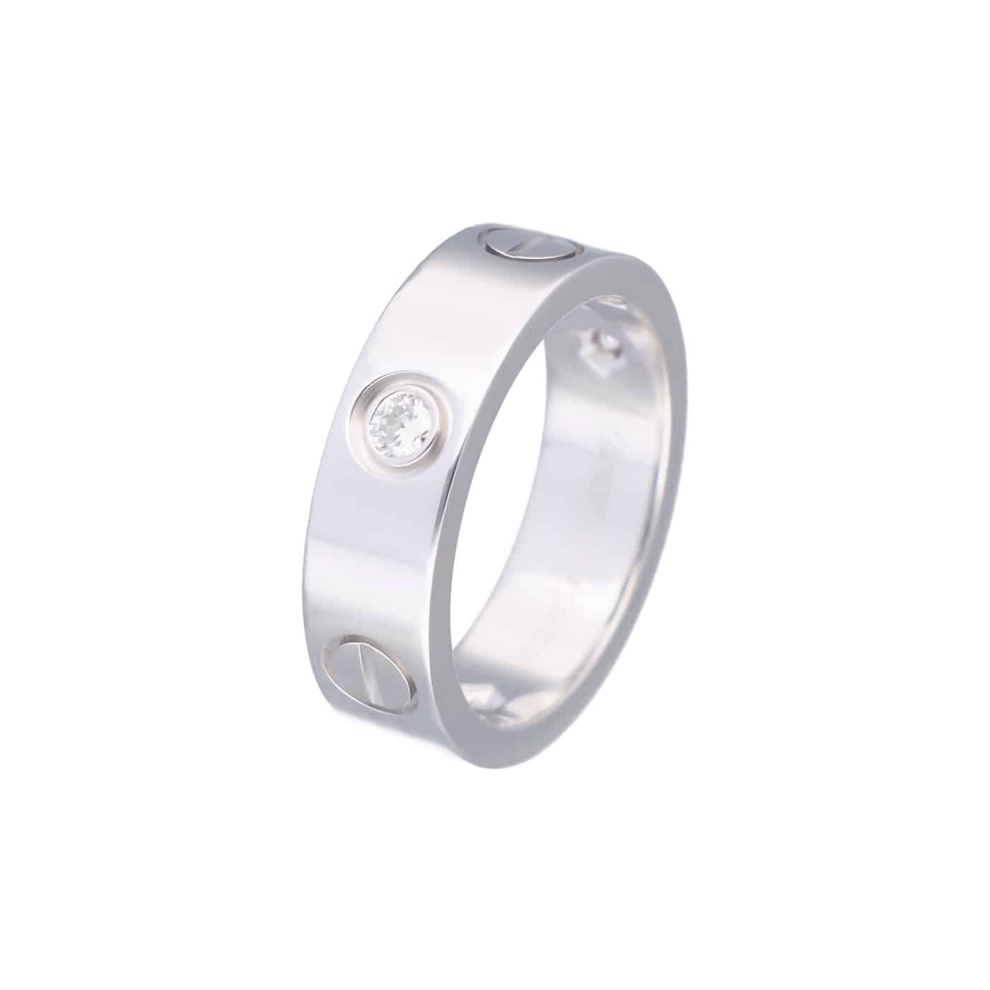Cartier Love Ring Weißgold 750 Größe 52 mit 3 Diamanten